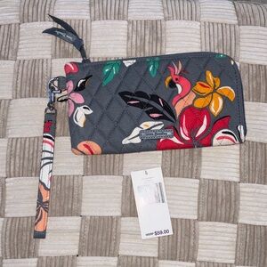 Vera Bradley Tropical Floral Wristlet - Gray and Multicolor